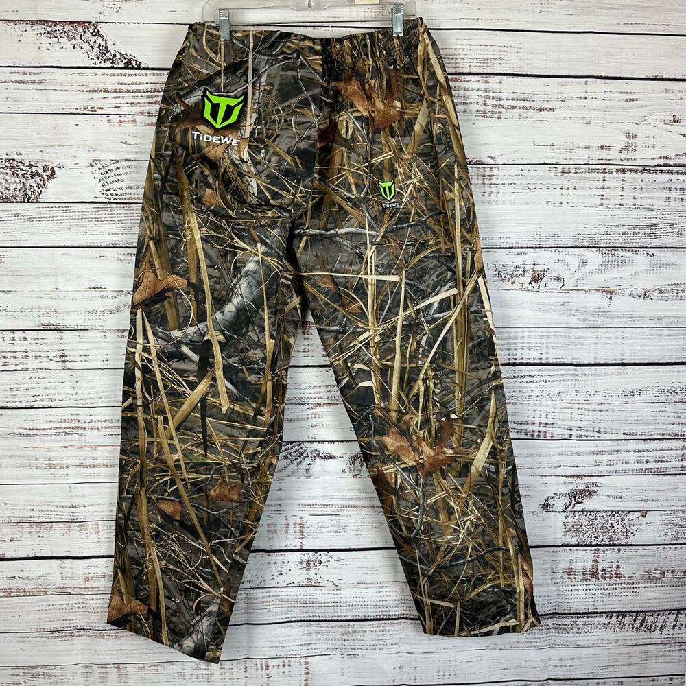 TideWe Elastic Waist Water-Resistant Lined Hunting Camouflage Outdoor Pants XL